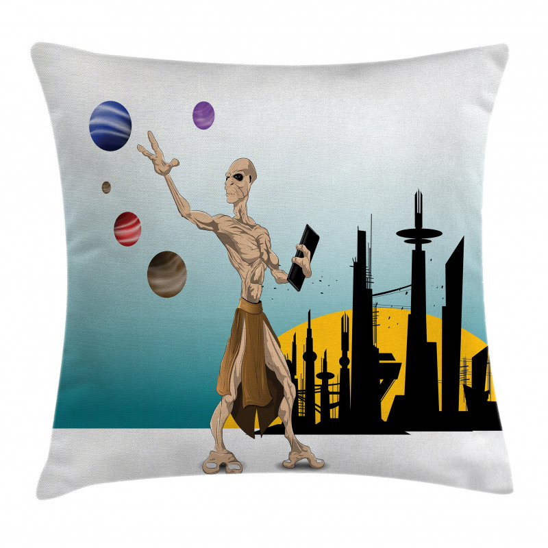 Alien Planets Galaxy Pillow Cover