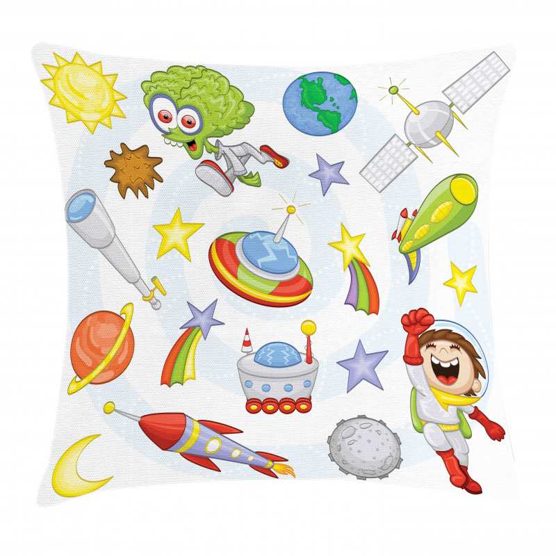 Kids Outer Space Earth Pillow Cover