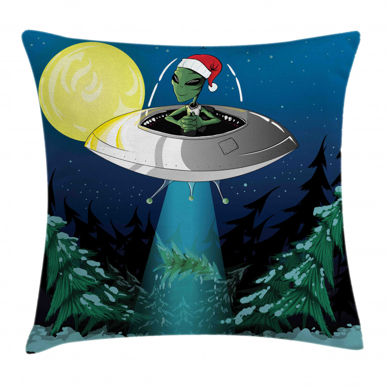 Alien Christmas Art Pillow Cover