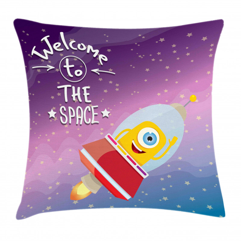 Spaceship Alien Kids Pillow Cover