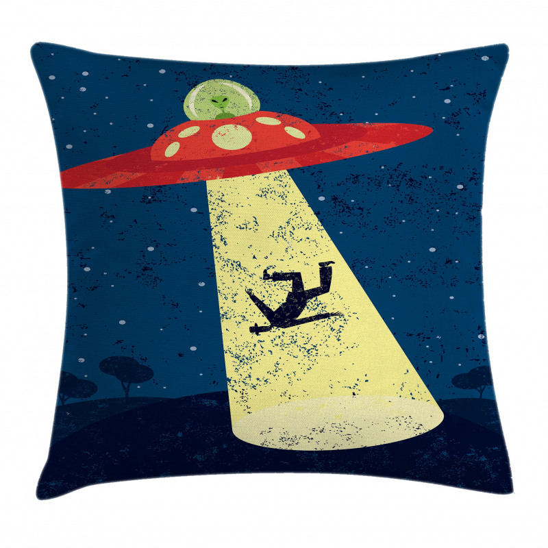 Alien Abduction Space Pillow Cover