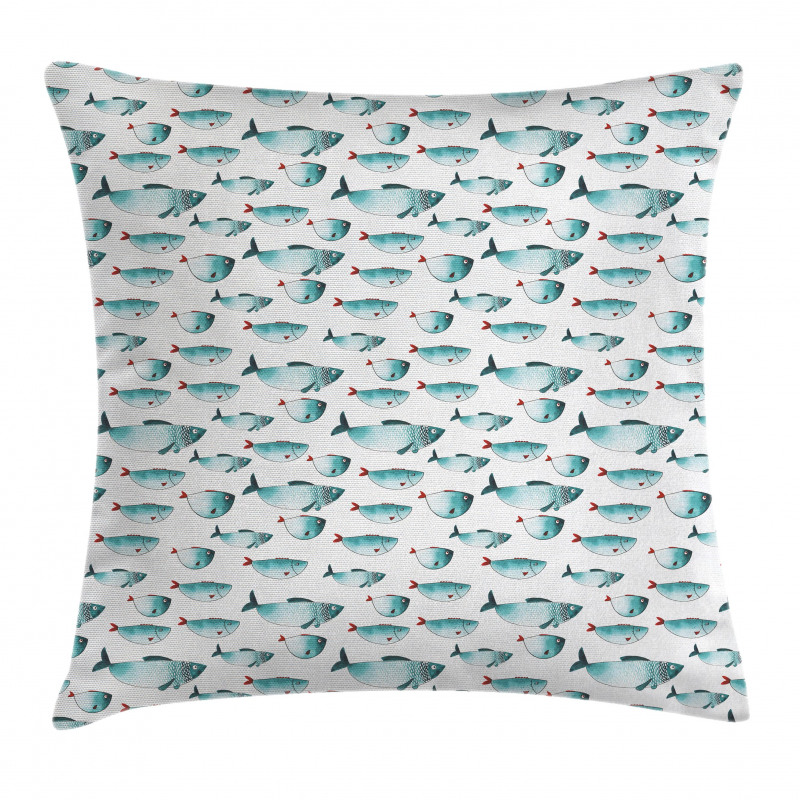 Watercolor Marine Animal Pillow Cover