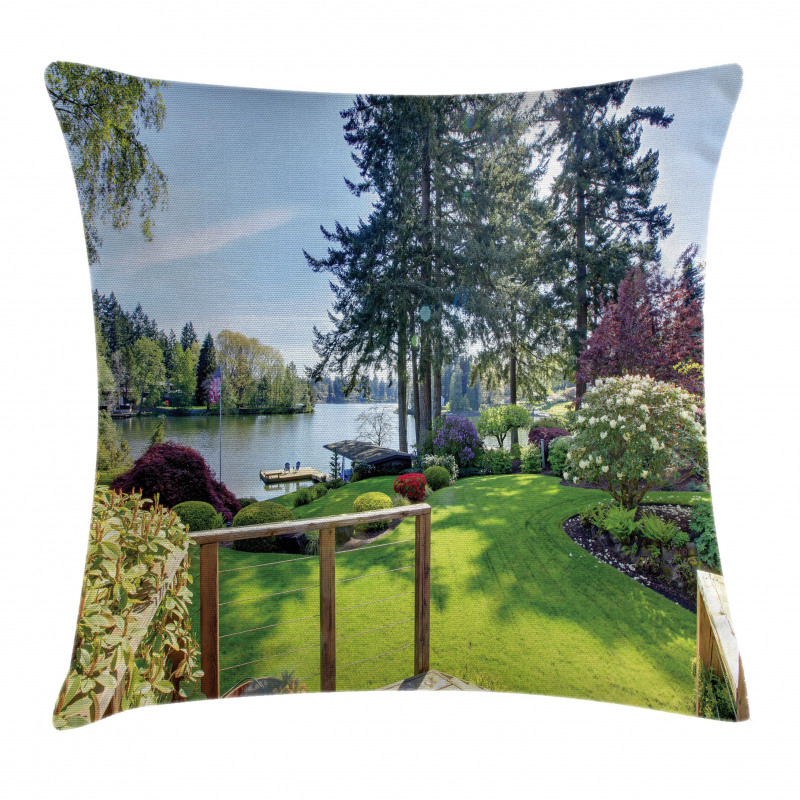 Backyard Garden Spring Pillow Cover