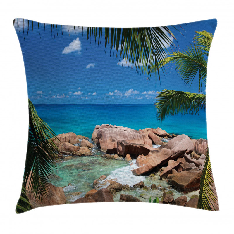 Palm Tree Coastline Pillow Cover