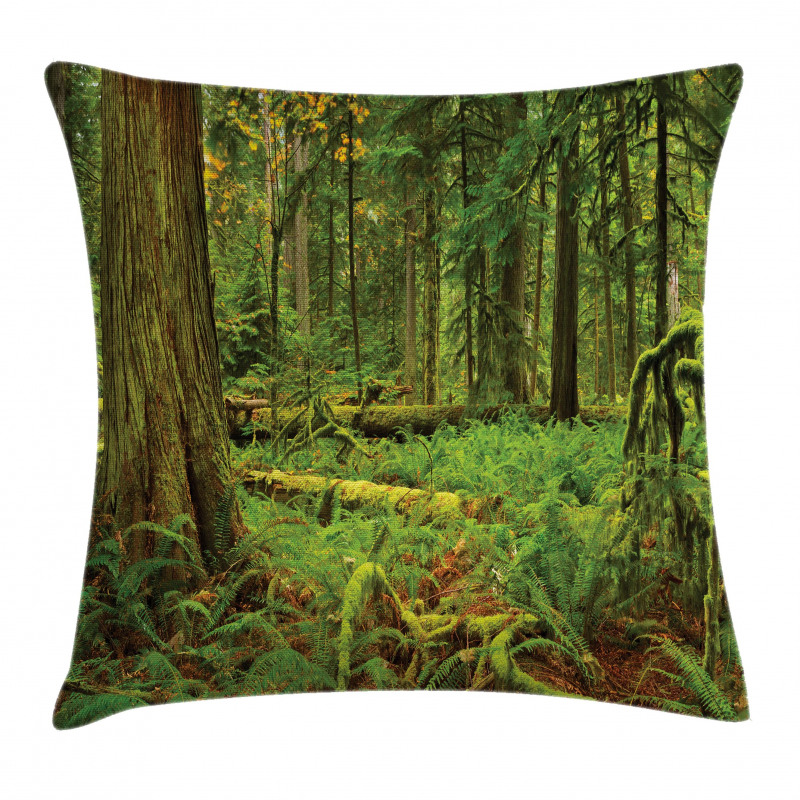 Woodland Bushes Moss Pillow Cover