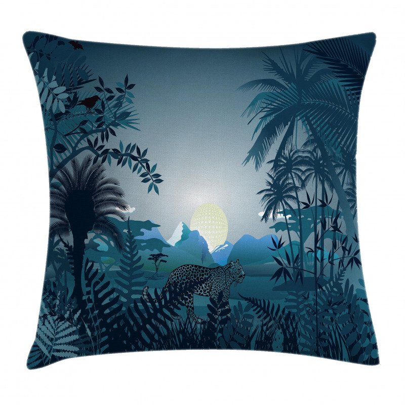 Tiger in Hazy Rainforest Pillow Cover