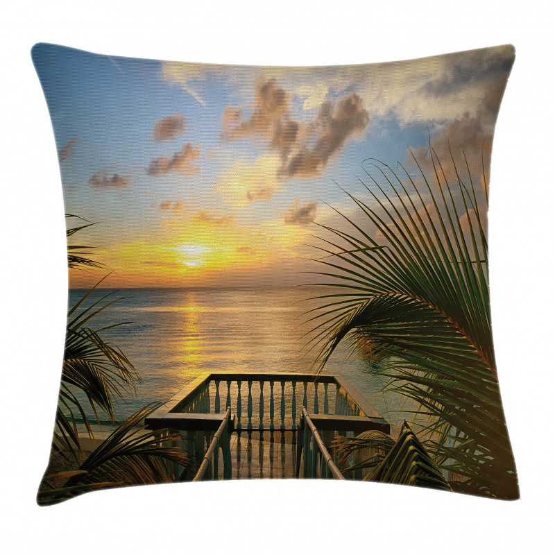 Palms Sunset Scenery Pillow Cover