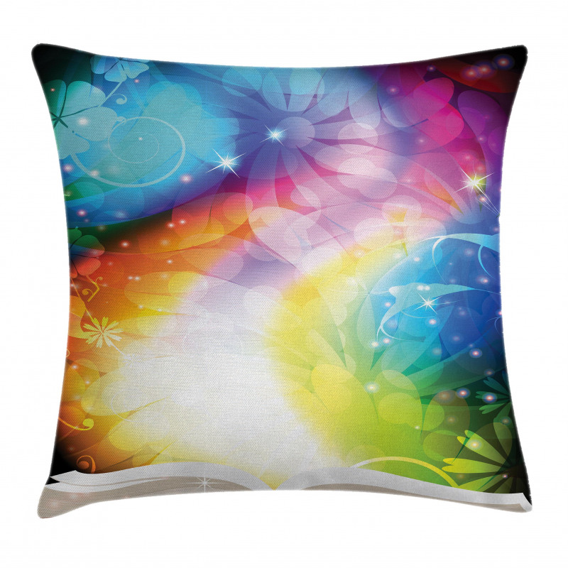 Fairy Tale Book Rainbow Pillow Cover