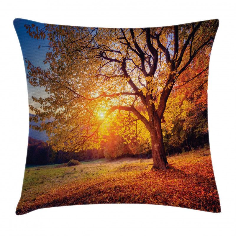 Autumn Fall Tree Leaves Pillow Cover
