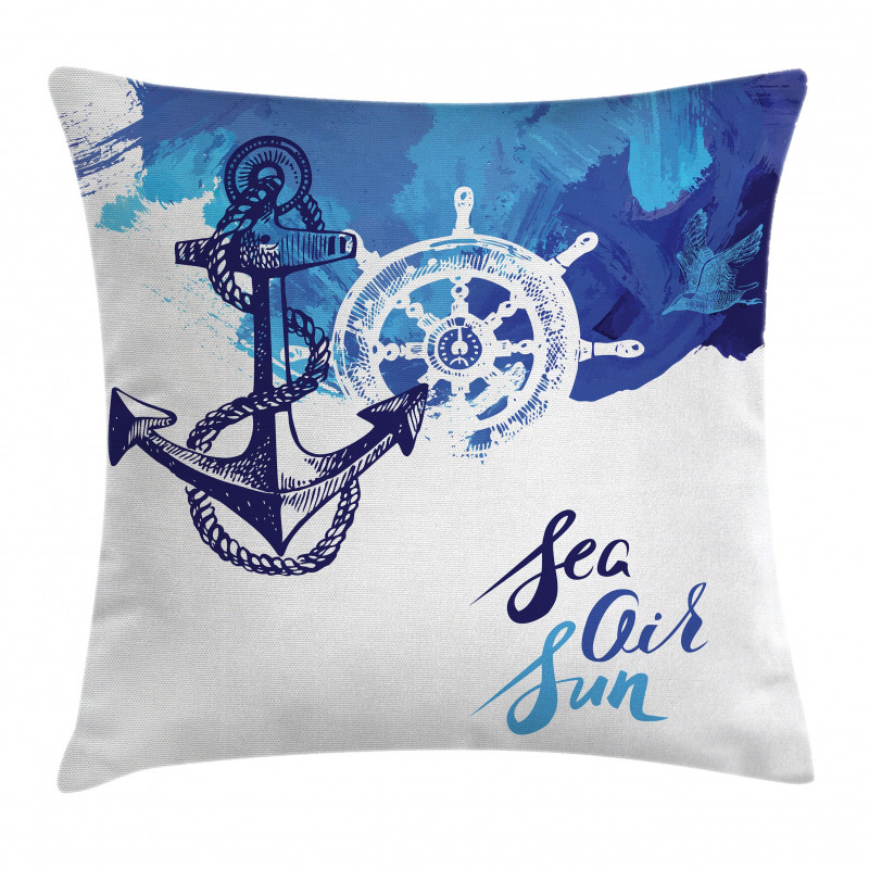 Nautical Wheel Ocean Pillow Cover