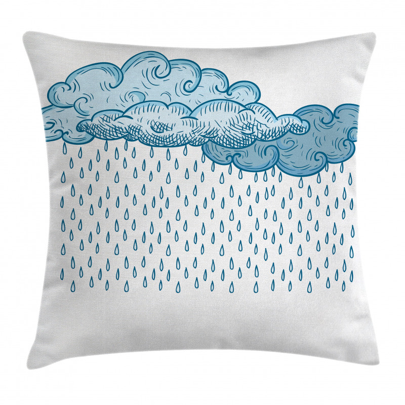 Rain Cloud Sketch Fall Pillow Cover