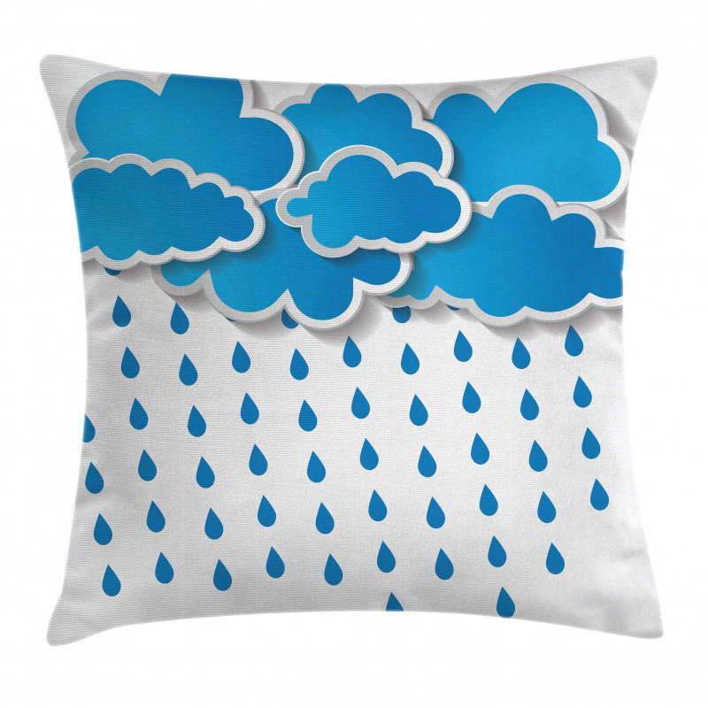 Puffy Clouds Rainy Day Pillow Cover