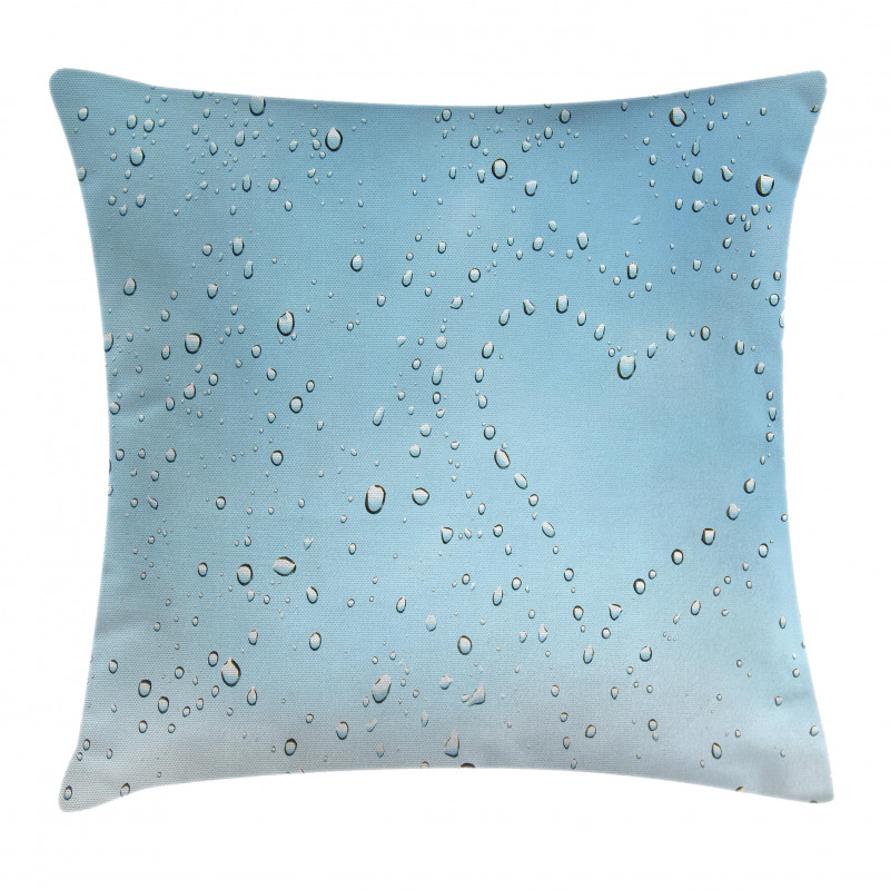 Heart from Droplets Rain Pillow Cover