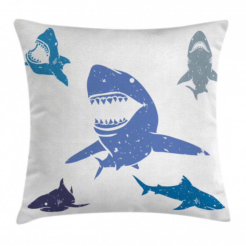 Grunge Sharks Wildlife Pillow Cover