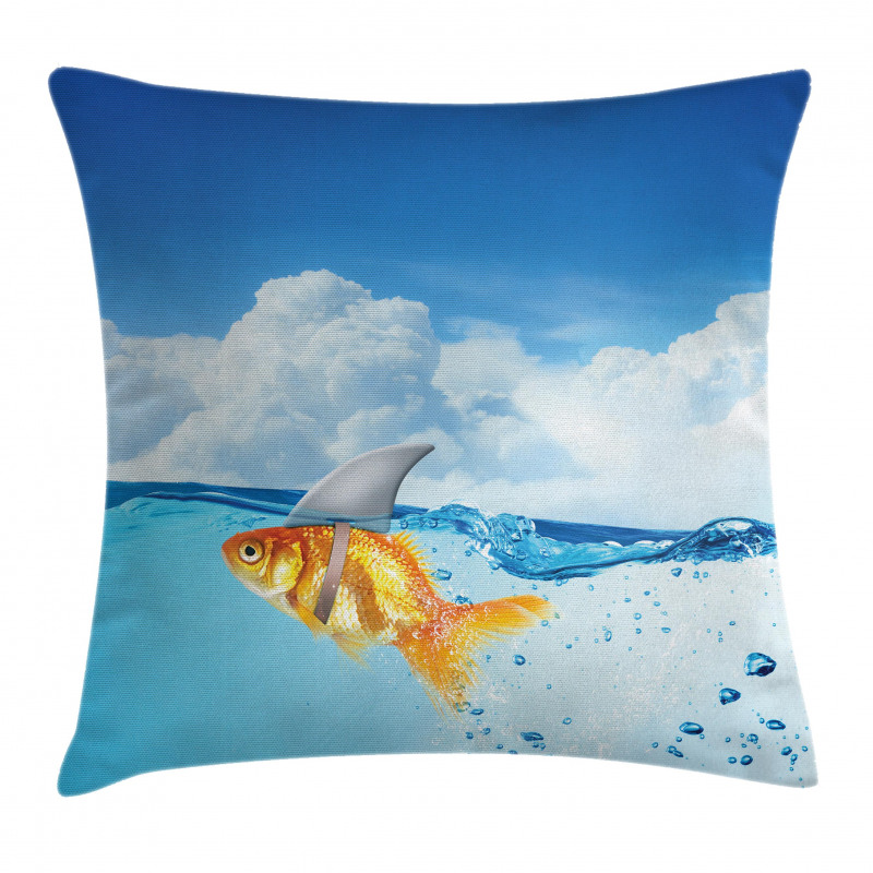 Goldfish with Shark Fin Pillow Cover