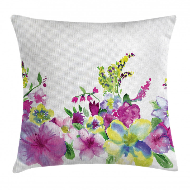 Watercolor Garden Pillow Cover