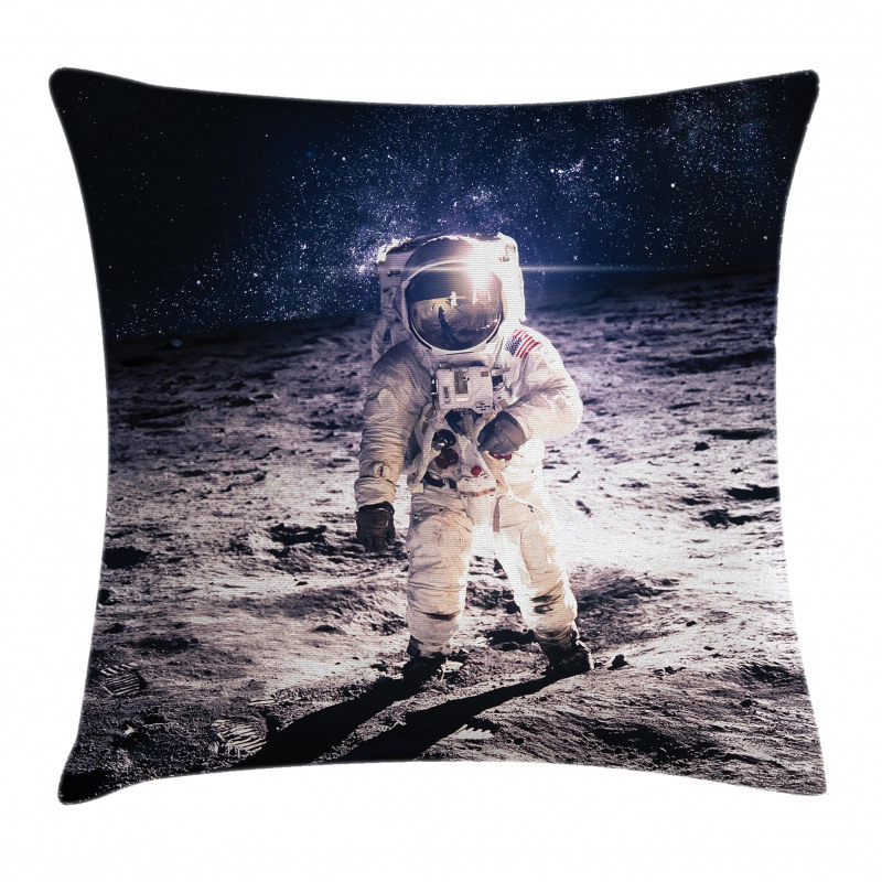 Moon Surface Journey Pillow Cover