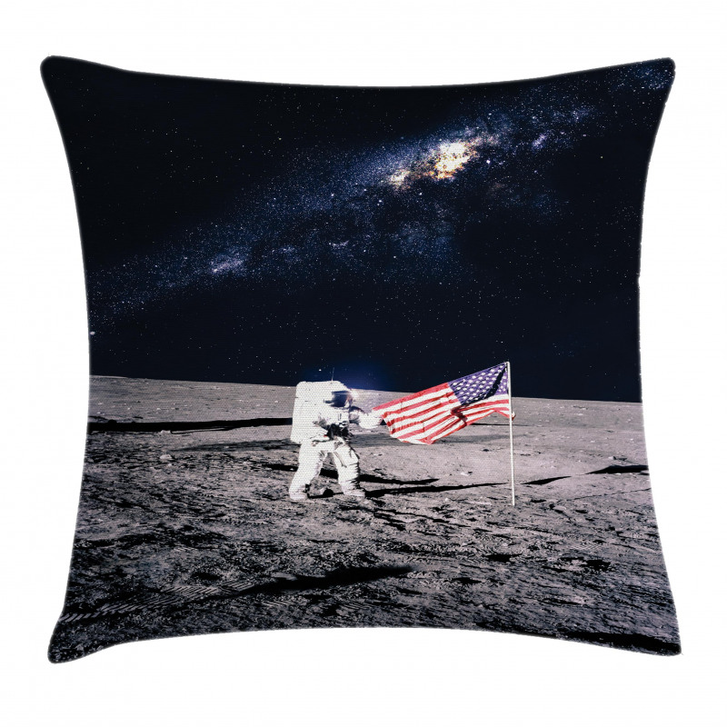 Milky Way American Flag Pillow Cover