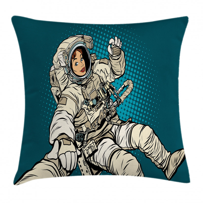 Astronaut Love in Space Pillow Cover