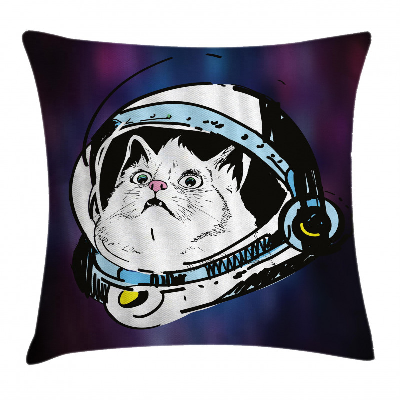 Kitten Astronaut Cosmic Pillow Cover