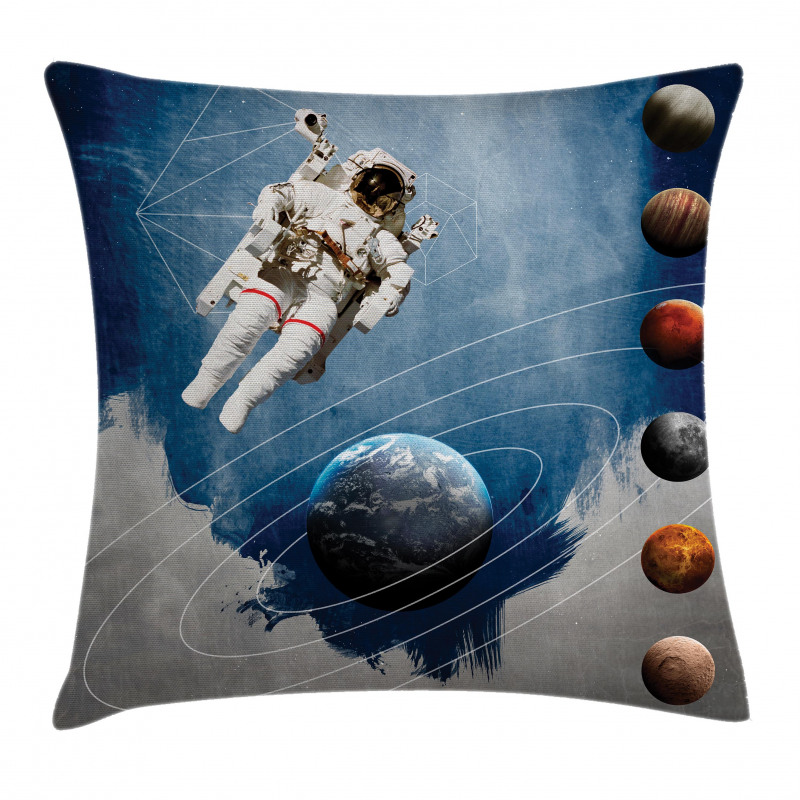 Astronaut Planets Space Pillow Cover