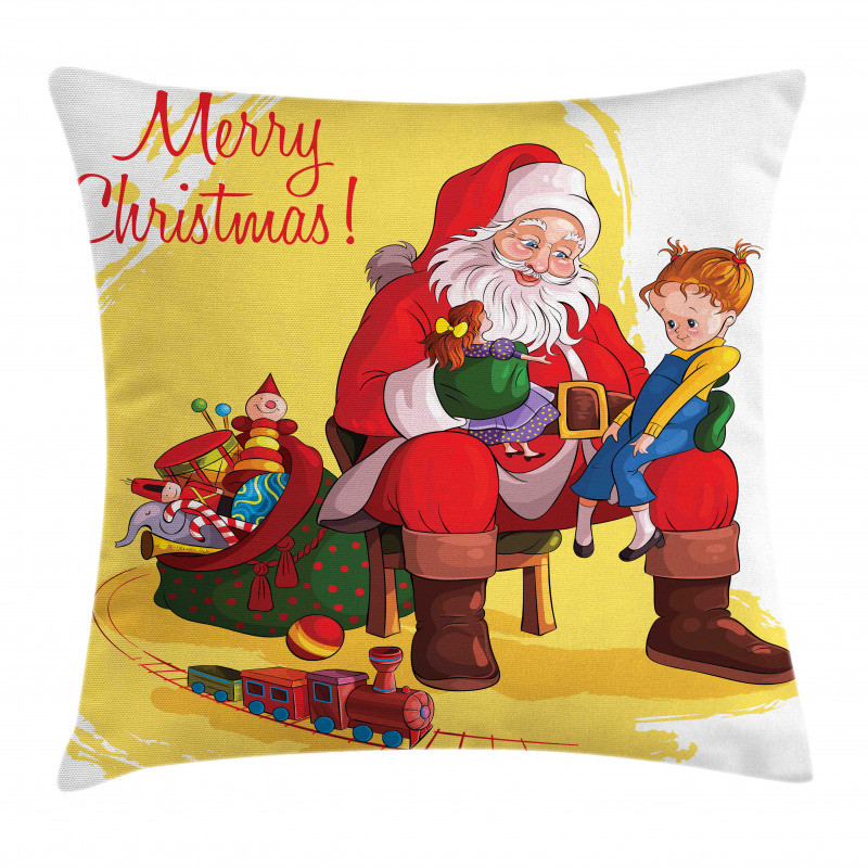 Kid and Santa Gifts Pillow Cover