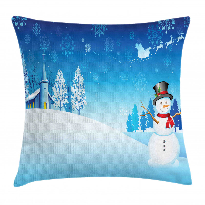 Snowman Winter Stars Pillow Cover