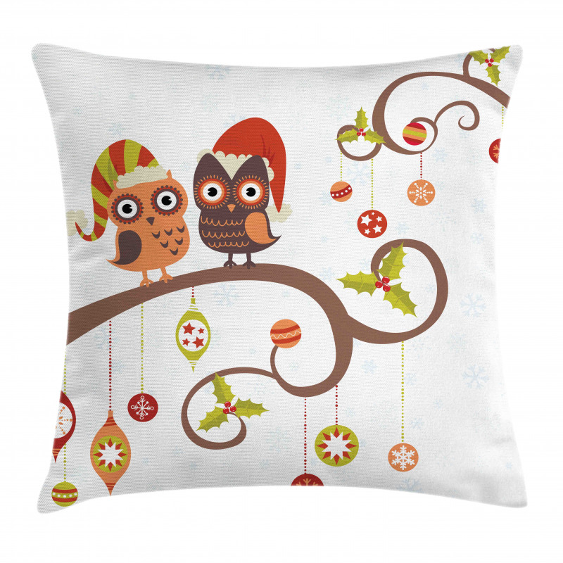 Noel Owls Folkloric Pillow Cover