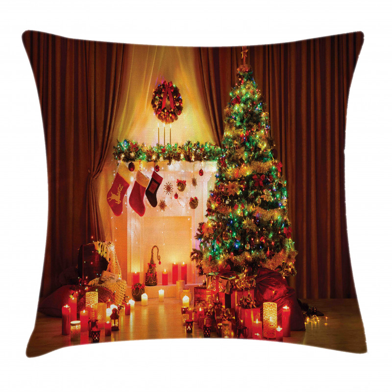 Tree Festive Presents Pillow Cover