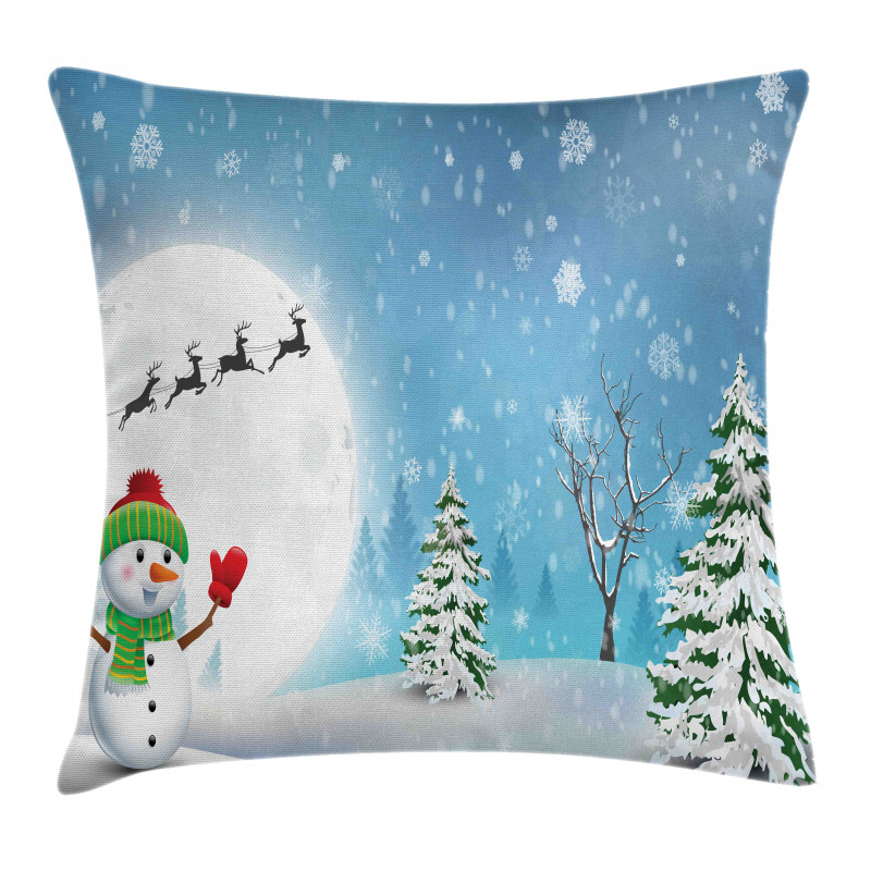 Jolly Snowman Santa Pillow Cover
