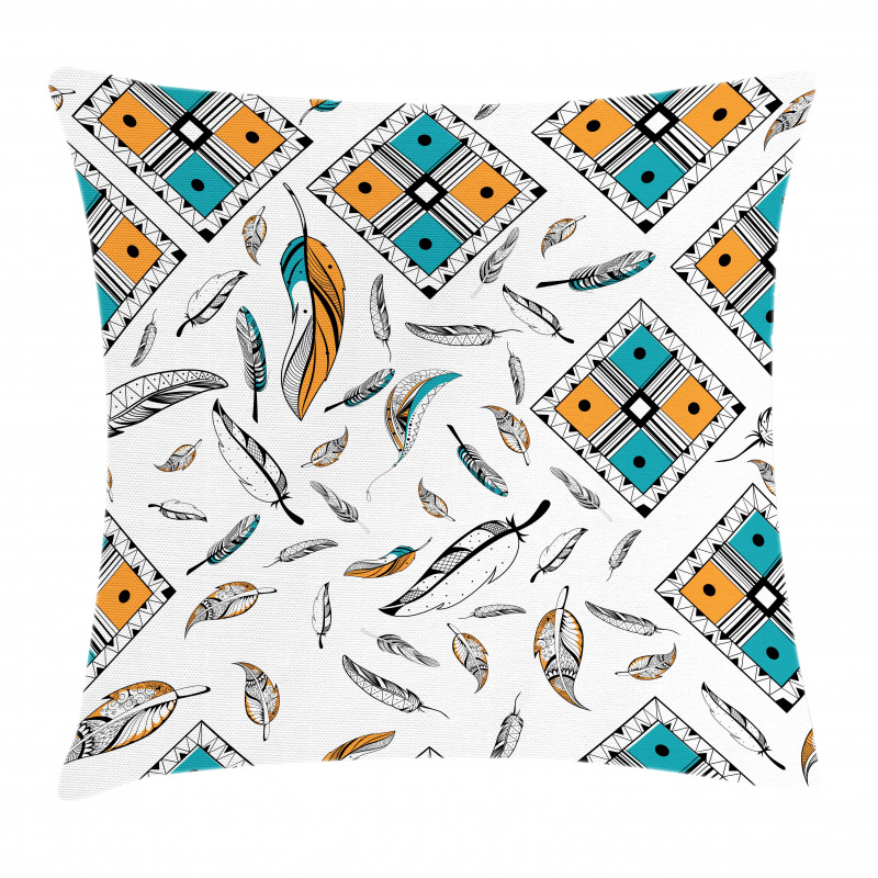 Tribal Bohemian Feather Pillow Cover