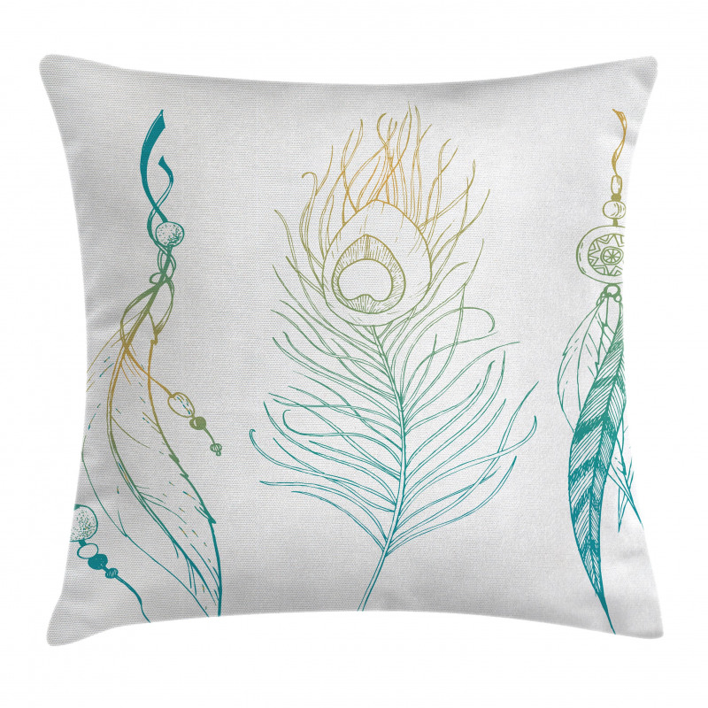 Feather Peacock Vintage Pillow Cover