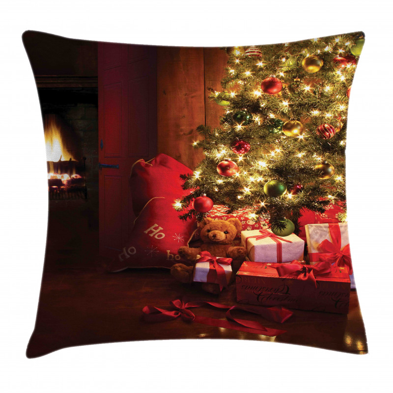 New Year Xmas Trees Pillow Cover