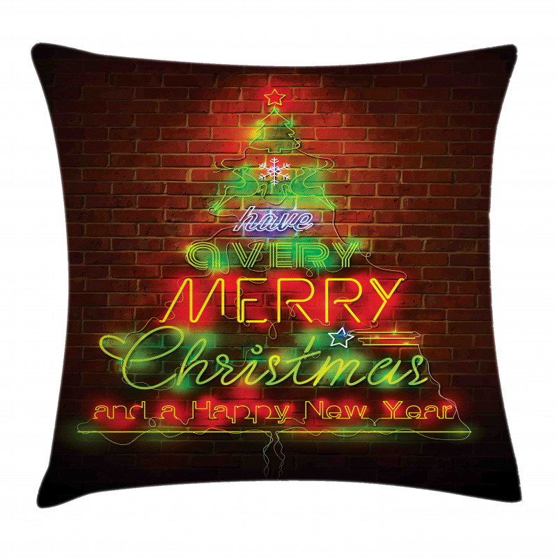 Happy New Year Neon Pillow Cover