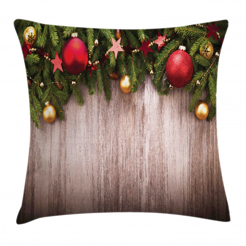 Wooden Rustic Xmas Pillow Cover