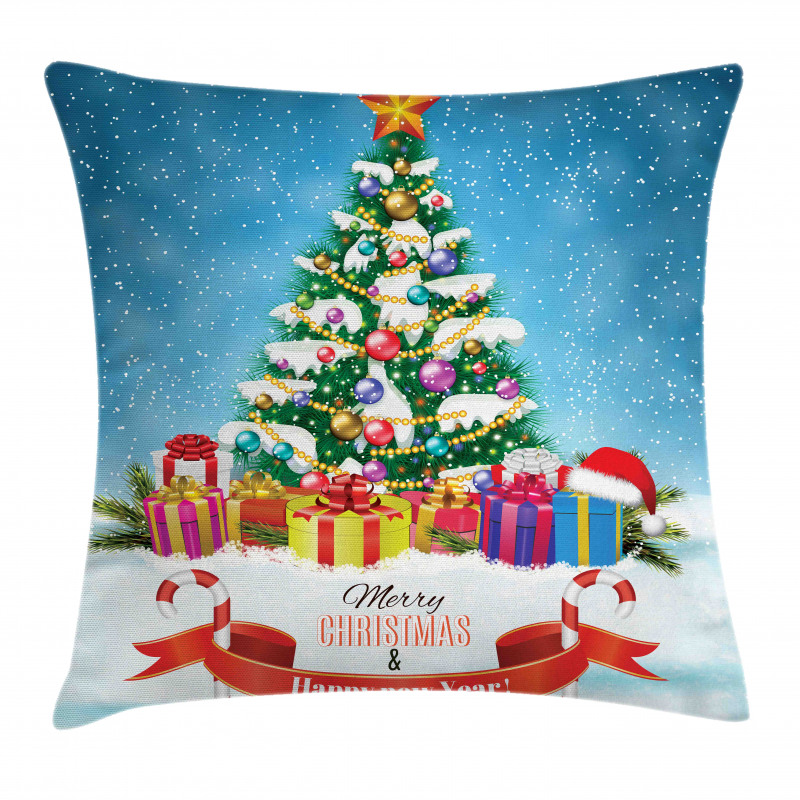 New Year Theme Boxes Pillow Cover
