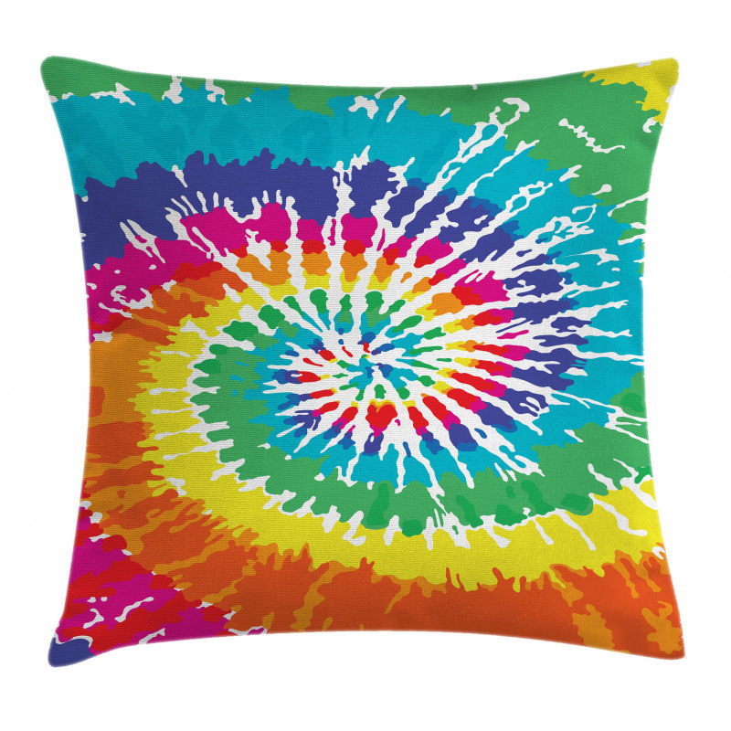 Rainbow Tie Dye Effect Pillow Cover