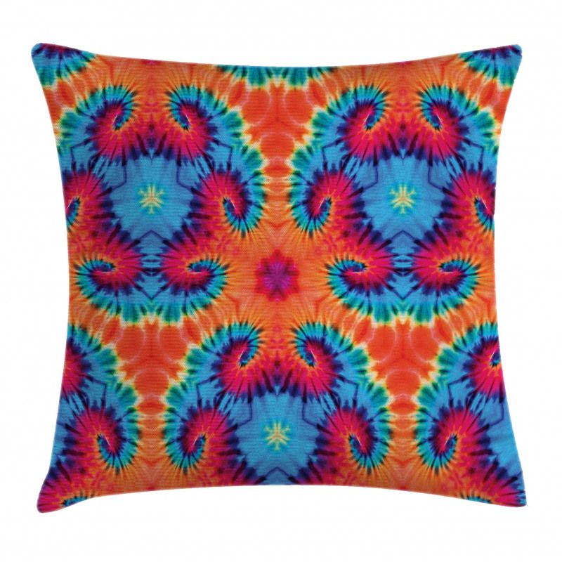 Orange and Blue Motif Colorful Pillow Cover