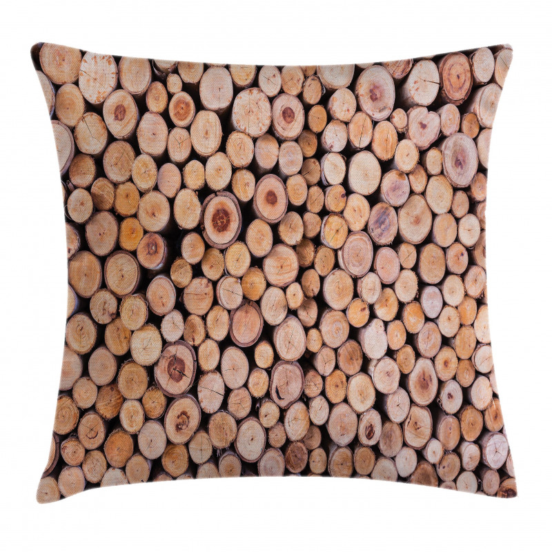 Wooden Lumber Tree Logs Pillow Cover