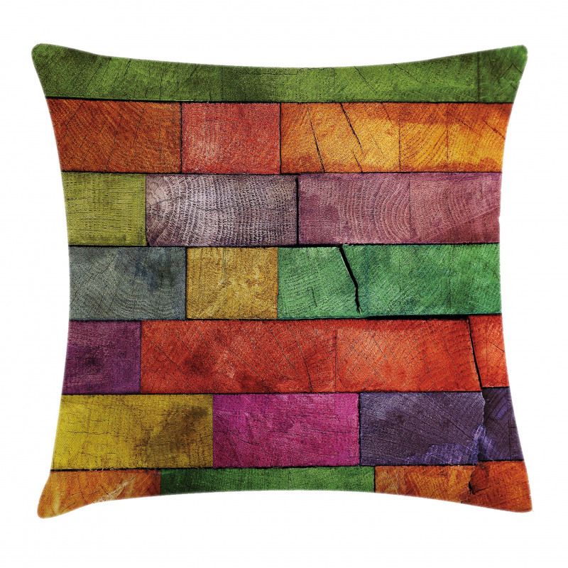 Rainbow Timber Art Pillow Cover