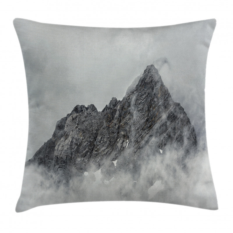 Foggy Mountain Peak Pillow Cover