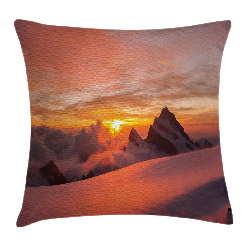 Sunrise in Swiss Alps Pillow Cover