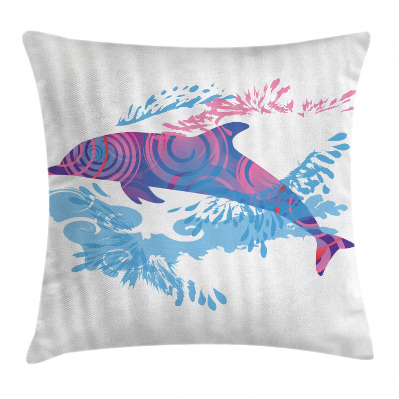 Cartoon Jumping Dolphin Pillow Cover