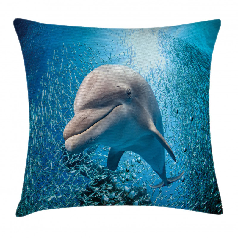 Dolphin in Ocean Marine Pillow Cover