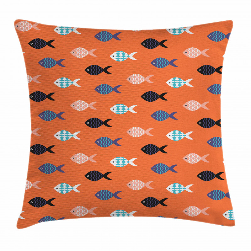 Colorful Fish Shoal Pillow Cover
