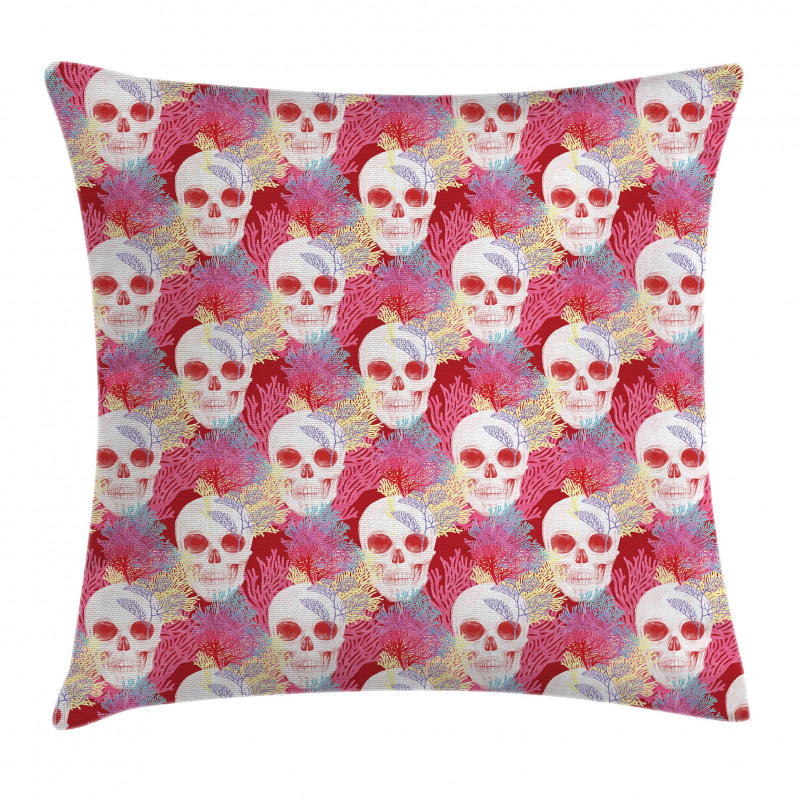 Skull and Corals Pillow Cover