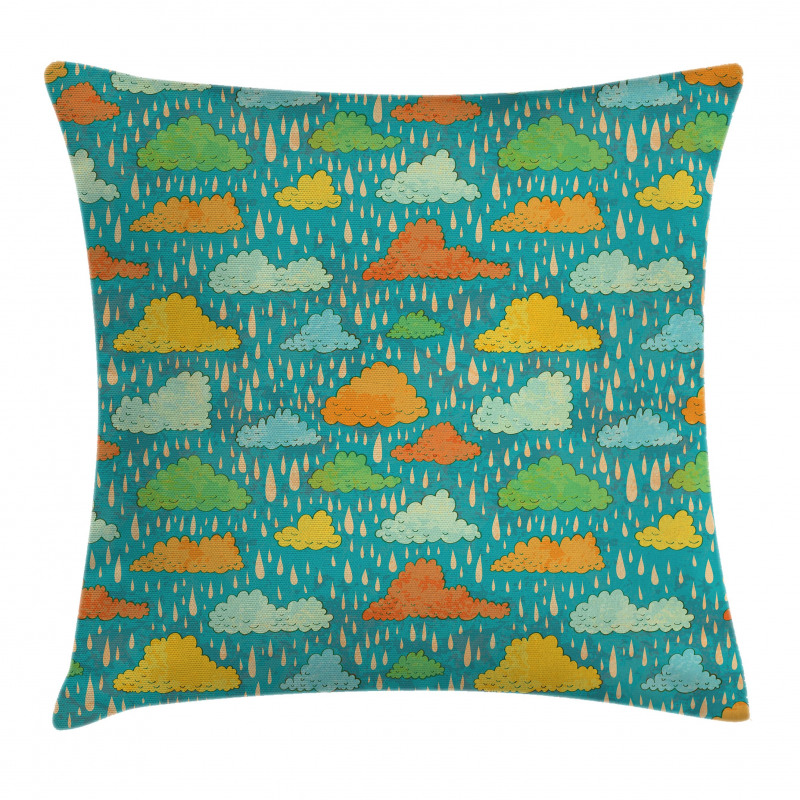 Puffy Clouds Funk Art Pillow Cover