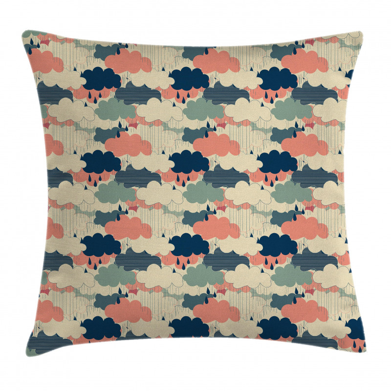 Rain Colorful Clouds Pillow Cover
