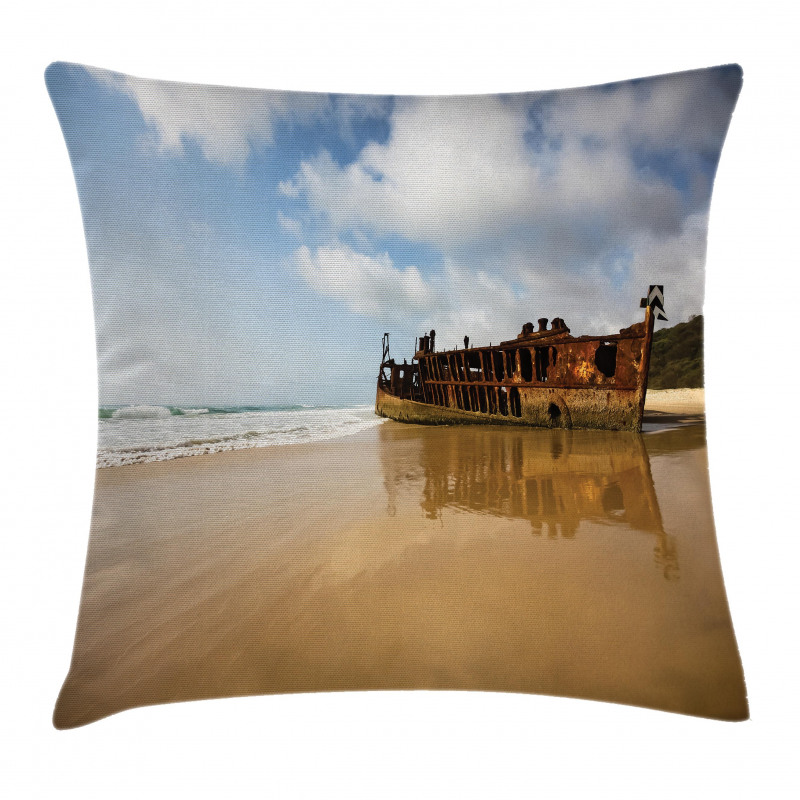 Antique Rusty Ship Wreck Pillow Cover