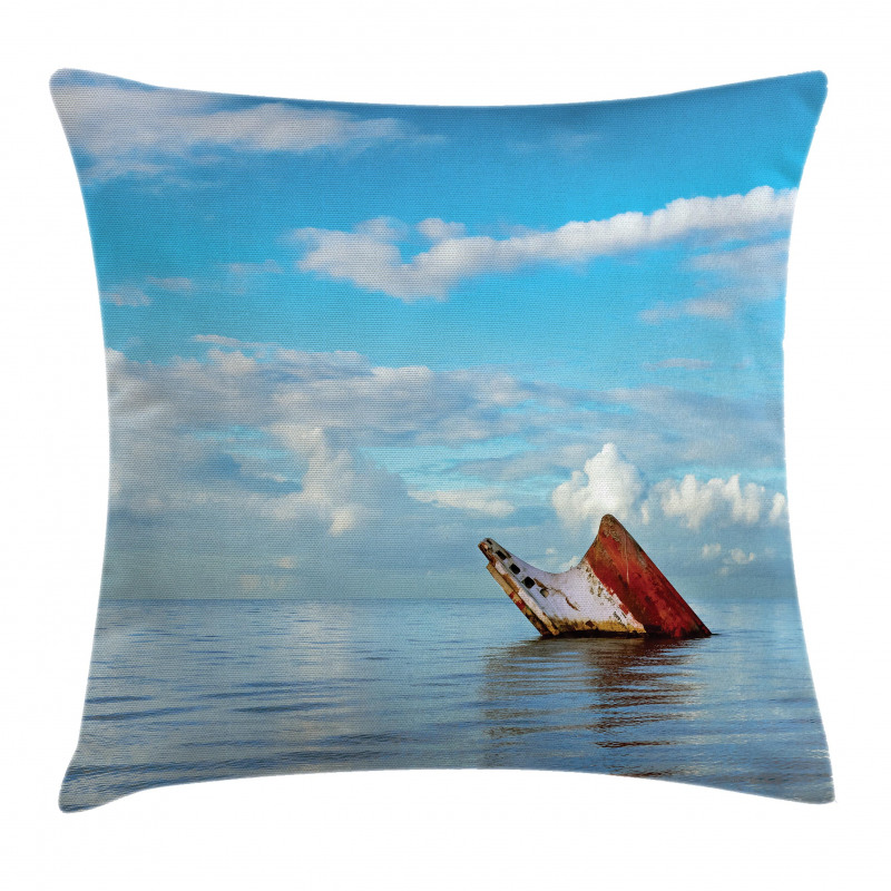 Ship Wreck Landscape Pillow Cover